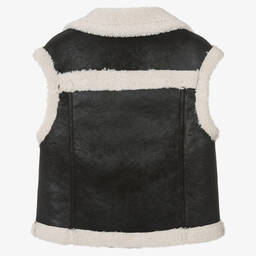 إلسي-جيليه شمواه صناعي وشيربا فليس لون أسود للبنات | Childrensalon Outlet