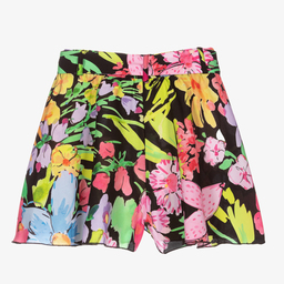 Elsy-Girls Black Floral Shorts | Childrensalon Outlet