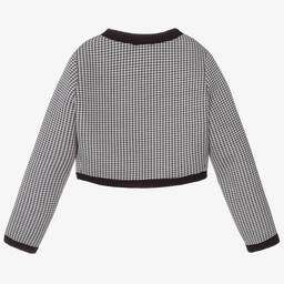 couture by Elsy-كارديغان مزيج فيسكوز لون رمادي وأسود للبنات | Childrensalon Outlet