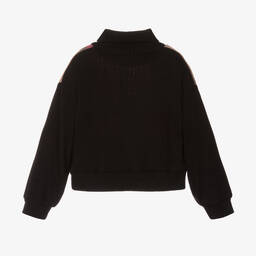 Elsy-بلوفر بياقة عالية مزيج فيسكوز لون زهري وأسود | Childrensalon Outlet