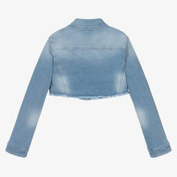 Elsy-Girls Blue Denim Cropped Jacket | Childrensalon Outlet