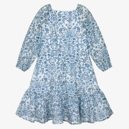 couture by Elsy-Girls Blue Floral Cotton Sundress | Childrensalon Outlet