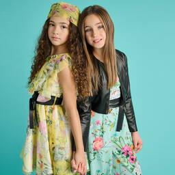 Elsy-Girls Blue Floral Crêpe Jumpsuit | Childrensalon Outlet