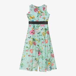 Elsy-Girls Blue Floral Crêpe Jumpsuit | Childrensalon Outlet