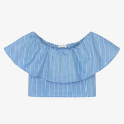 إلسي-بلوز مقلم لون أزرق وأبيض للبنات | Childrensalon Outlet