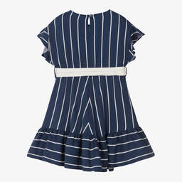 Elsy-Girls Blue Striped Lyocell Dress | Childrensalon Outlet