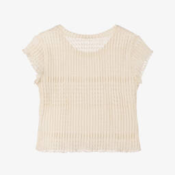 кутюр от Elsy-Кремовая кружевная вязаная блузка для девочек | Childrensalon Outlet