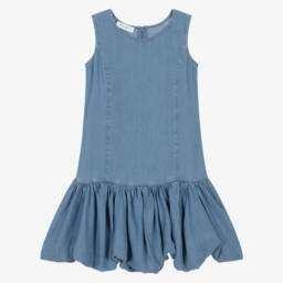 couture by Elsy-فستان شامبراي أزرق للبنات | Childrensalon Outlet