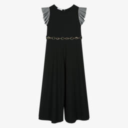 кутюр от Elsy-Элегантный черный трикотажный ромпер для девочек | Childrensalon Outlet