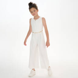 couture by Elsy-Girls Elegant Ivory Chain Romper | Childrensalon Outlet