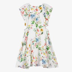 couture by Elsy-فستان عاجي أنيق للبنات بلمسات زهرية | Childrensalon Outlet