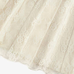 кутюр от Elsy-Элегантный кремовый кружевной ромпер для девочек | Childrensalon Outlet