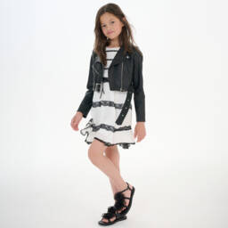 кутюр от Elsy-Элегантное белое платье с кружевной отделкой для девочек | Childrensalon Outlet