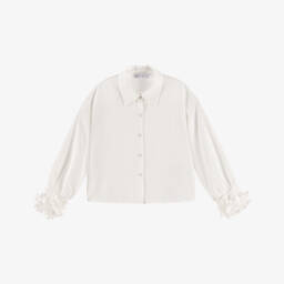 couture by Elsy-Girls Elegant White Draped Top | Childrensalon Outlet