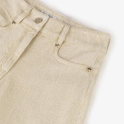 couture by Elsy-بنطلون عاجي واسع لامع للبنات | Childrensalon Outlet