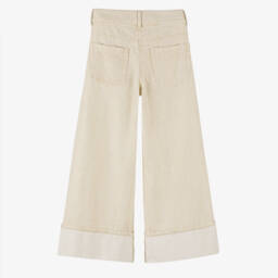 couture by Elsy-بنطلون عاجي واسع لامع للبنات | Childrensalon Outlet