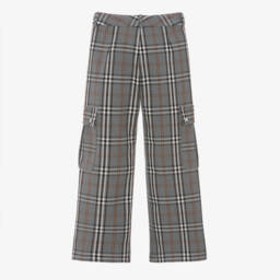 Elsy-Girls Grey Check Cargo Pants | Childrensalon Outlet