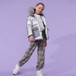 Elsy-Серые брюки в клетку для девочек | Childrensalon Outlet