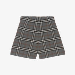 Elsy-Girls Grey Checked Skirt Shorts | Childrensalon Outlet