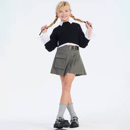 Elsy-Серая плиссированная юбка-шорты | Childrensalon Outlet