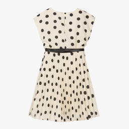 Elsy-فستان كريب شيفون منقط لون أسود وعاجي | Childrensalon Outlet