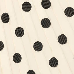 Elsy-فستان كريب شيفون منقط لون أسود وعاجي | Childrensalon Outlet