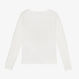 Elsy-Girls Ivory & Blue Heart Top | Childrensalon Outlet