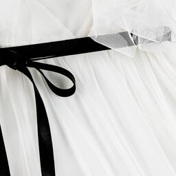 Elsy-فستان شيفون وتول لون عاجي مزين بكشكش | Childrensalon Outlet