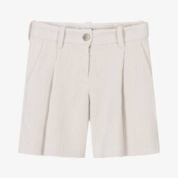Elsy-Girls Ivory Corduroy Shorts | Childrensalon Outlet