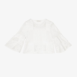 إلسي-بلوز قطن لون عاجي للبنات | Childrensalon Outlet