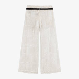 Elsy-Girls Ivory Cotton Guipure Lace Trousers | Childrensalon Outlet