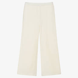 Elsy-Girls Ivory Cotton Trousers | Childrensalon Outlet