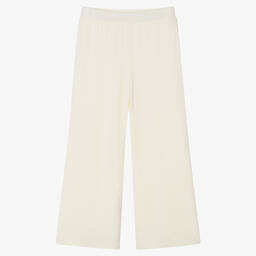 Elsy-Girls Ivory Cotton Trousers | Childrensalon Outlet