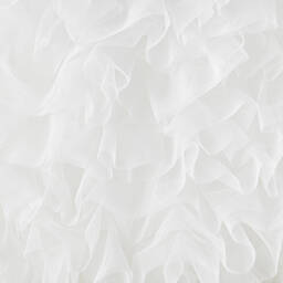 Elsy-فستان قطن وتول لون عاجي مزين بكشكش | Childrensalon Outlet