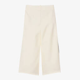 Elsy-Girls Ivory Crêpe Wide-Leg Trousers | Childrensalon Outlet