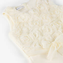 couture by Elsy-Girls Ivory Floral Tulle Playsuit | Childrensalon Outlet