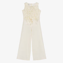 couture by Elsy-Girls Ivory Floral Tulle Playsuit | Childrensalon Outlet
