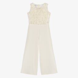 couture by Elsy-Girls Ivory Floral Tulle Playsuit | Childrensalon Outlet
