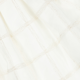 Elsy-Girls Ivory & Gold Check Dress | Childrensalon Outlet