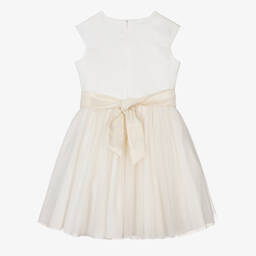 Elsy-Girls Ivory & Gold Tulle Dress | Childrensalon Outlet