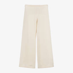 Elsy-Girls Ivory Knit Wide-Leg Trousers | Childrensalon Outlet