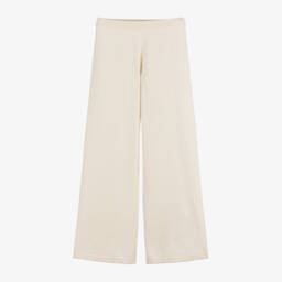 Elsy-Girls Ivory Knit Wide-Leg Trousers | Childrensalon Outlet