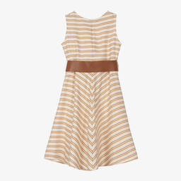 Elsy-Girls Ivory Striped Dress | Childrensalon Outlet