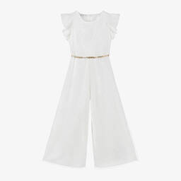 إلسي-جمبسوت بأرجل واسعة كريب لون عاجي للبنات | Childrensalon Outlet