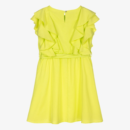 Elsy-Платье цвета лайма с рюшами для девочек | Childrensalon Outlet