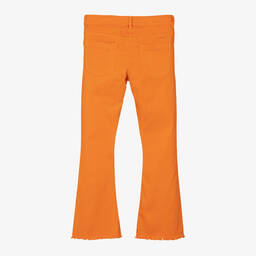 Elsy-Girls Orange Denim Flared Jeans | Childrensalon Outlet