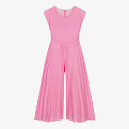 Elsy-Girls Pink Crêpe Pleated Jumpsuit | Childrensalon Outlet