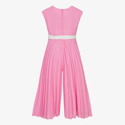 Elsy-Girls Pink Crêpe Pleated Jumpsuit | Childrensalon Outlet