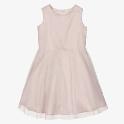 Elsy-Girls Pink & Ivory Shimmer Tulle Dress | Childrensalon Outlet