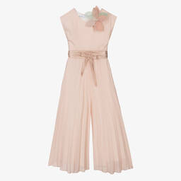 Elsy-جمبسوت بكسرات شيفون لون زهري للبنات | Childrensalon Outlet